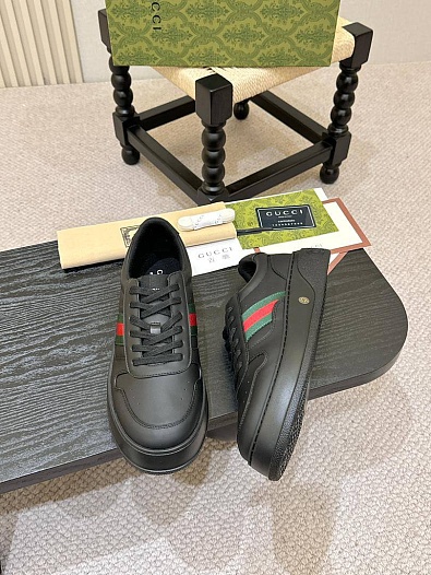 Мужские кожаные кроссовки Gucci   