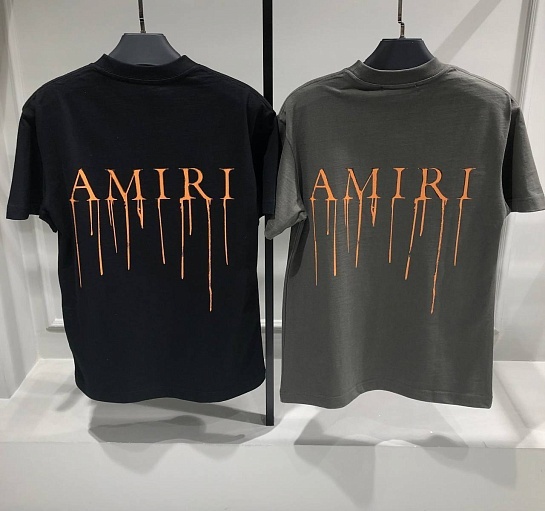 Мужская футболка Amiri Spray Paint Ma Tee - Grey