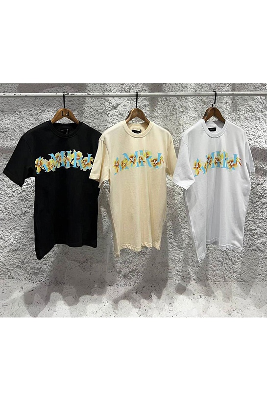 Белая оверсайз футболка Amiri Hibiscus Logo