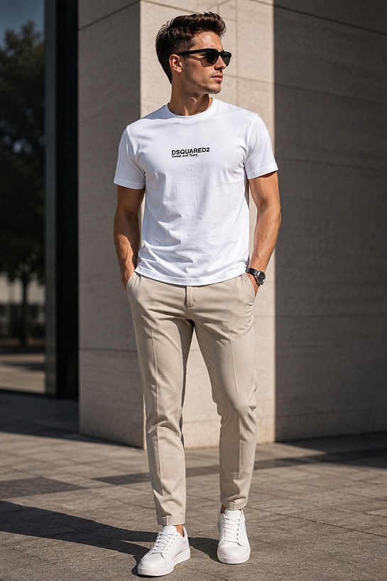 Мужская футболка Dsquared2 "Sweat and Tears" - White