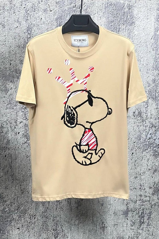 Мужская футболка Iceberg embroidered Snoopy - Beige