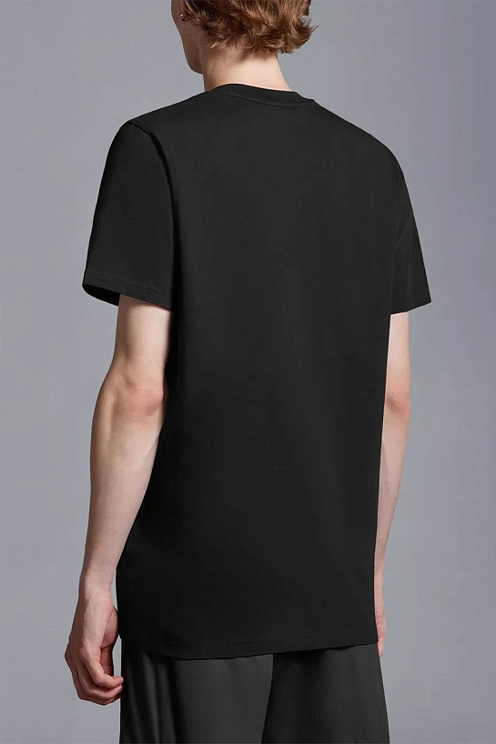 Мужская чёрная футболка Moncler Heart