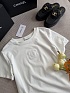 Белая женская футболка Chanel premium