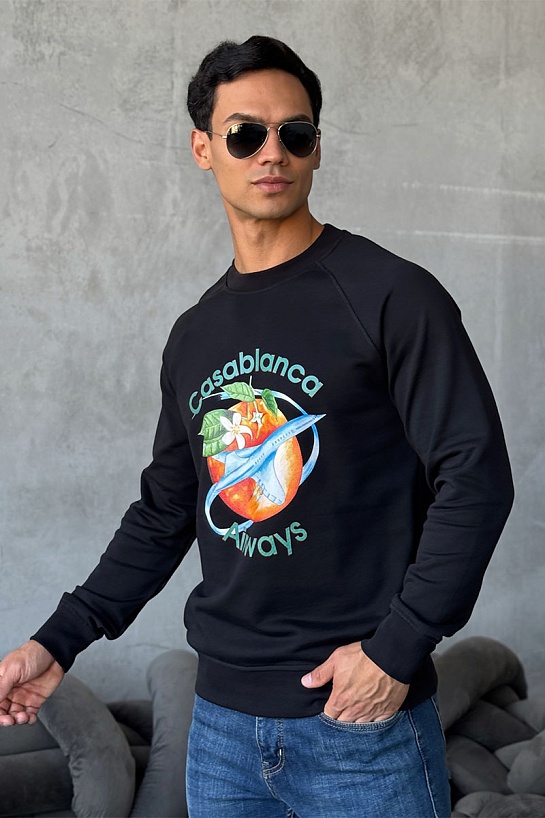 Чёрный свитшот Casablanca Orbite Autour De l'Orange