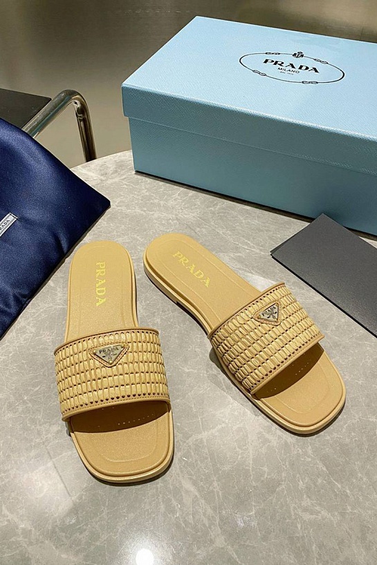 Женские шлёпанцы Prada Premium - Beige