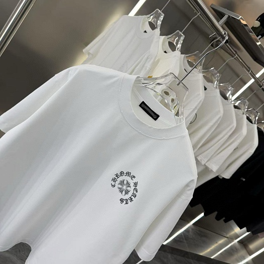 Белая оверсайз футболка Chrome Hearts Premium   