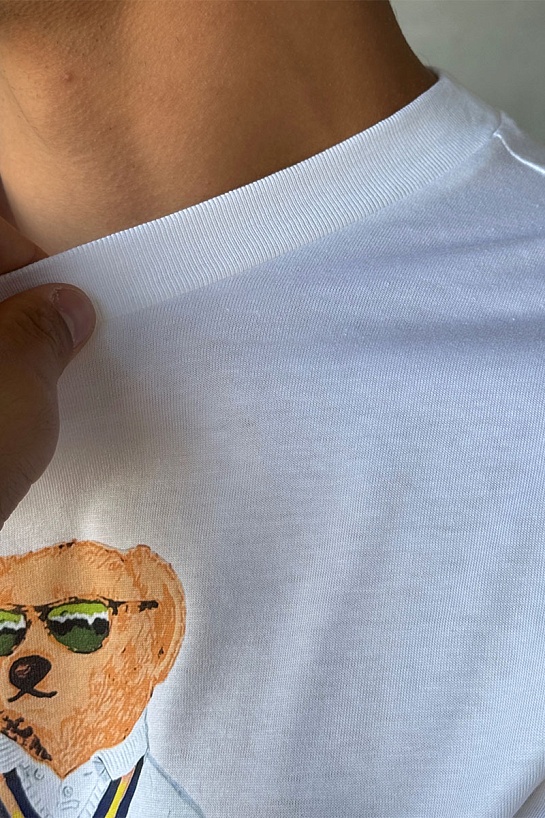 Мужская белая футболка Роlо Ralрh Lаurеn "Bear"