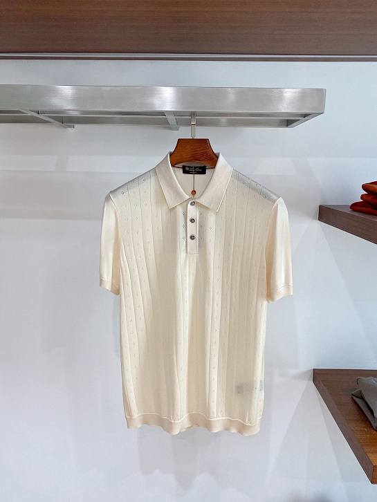 Мужское бежевое поло Loro Piana premium