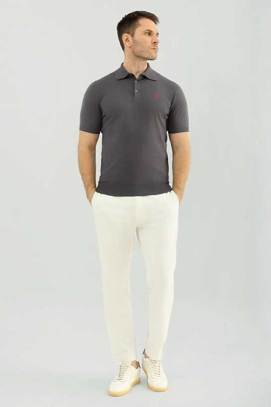 Мужское серое поло Brunello Cucinelli premium