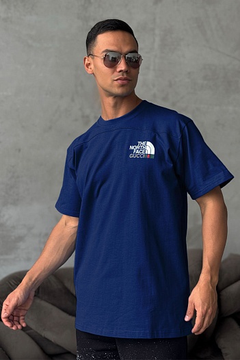 Оверсайз футболка Gucci x The North Face Collaboration landscape print - Navy   