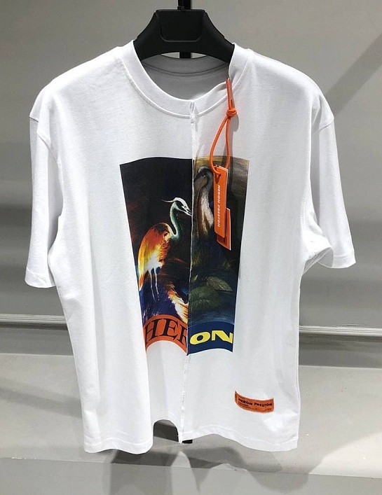 Белая оверсайз футболка Heron Preston Split Light Herons