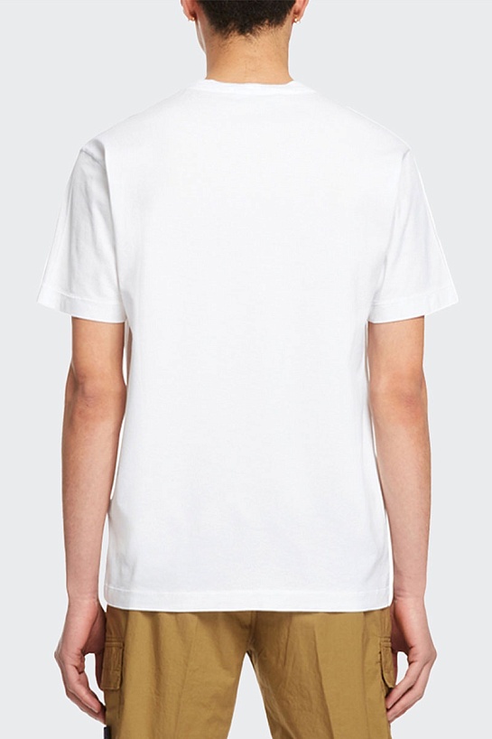 Футболка белого цвета Stone Island compass-patch