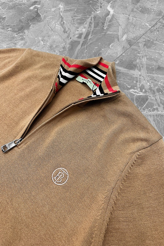 Мужской джемпер Burberry quarter-zip - Brown