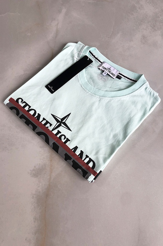 Мужская футболка бирюзового цвета Stone Island
