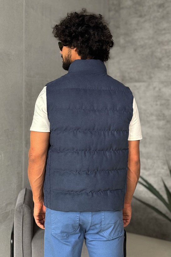 Мужской синий жилет Loro Piana