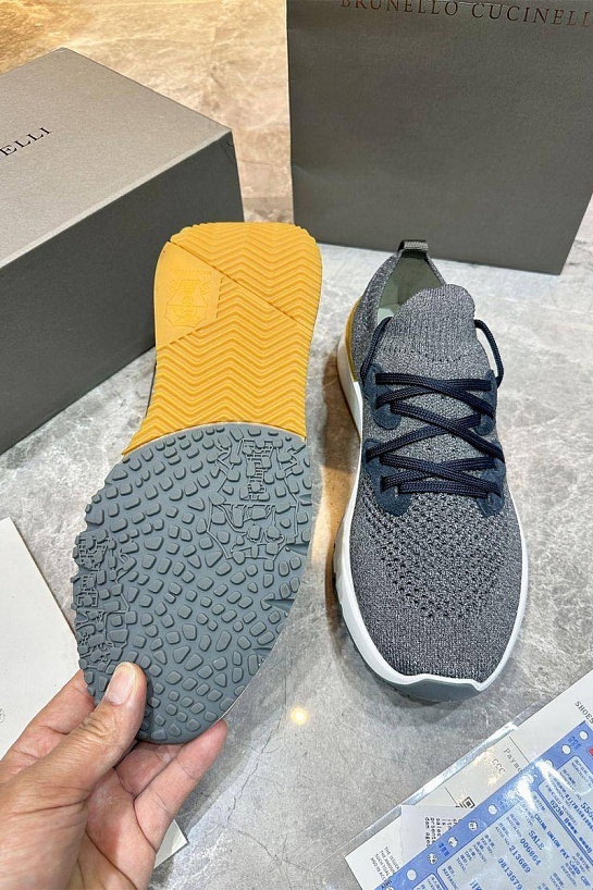 Текстильные кроссовки Brunello Cucinelli цвета антрацит