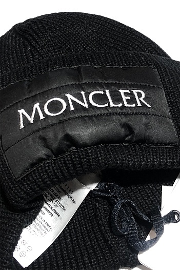 Мужская шапка Moncler чёрного цвета   