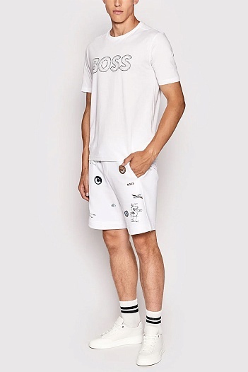 Мужская футболка Hugo Boss белого цвета   