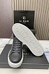 Кожаные кроссовки Balmain серого цвета