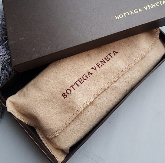 Портмоне с молнией Bottega Veneta - Black 22x11,5 см