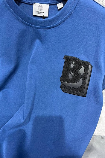 Тёмно-синяя оверсайз футболка Burberry Letter Graphic   