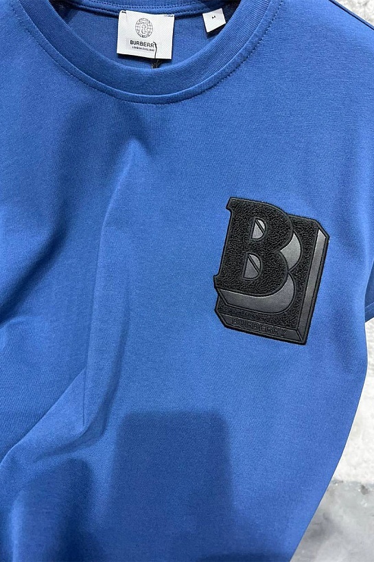 Тёмно-синяя оверсайз футболка Burberry Letter Graphic