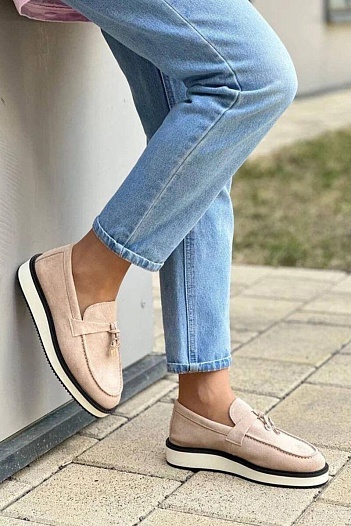 Женские замшевые лоферы Loro Piana   