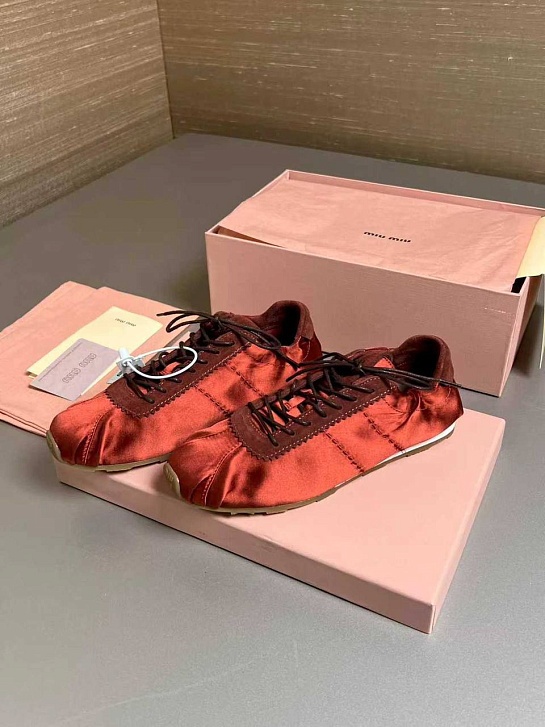 Женские кроссовки MIU MIU Plume Satin premium