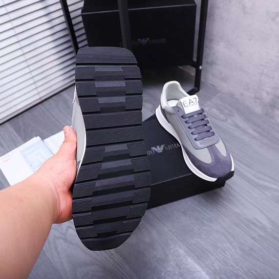 Мужские кроссовки Emporio Armani logo-plaque - Grey