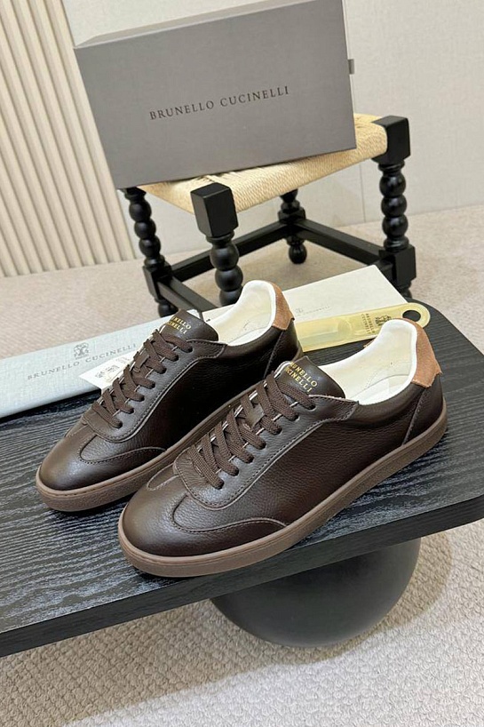 Кожаные кроссовки Brunello Cucinelli low-top - Brown