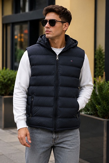 Тёмно-синий жилет Tommy Hilfiger embroidered-logo   