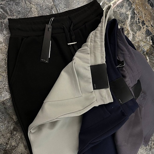 Мужские тёмно-синие шорты Amiri logo-embroidered   