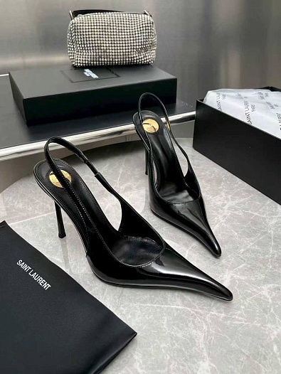 Женские кожаные туфли на каблуке Yves Saint Laurent premium   