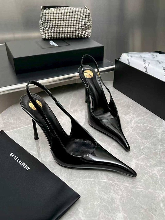 Женские кожаные туфли на каблуке Yves Saint Laurent premium