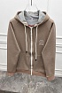 Кофта на молнии Brunello Cucinelli logo-embroidered - Brown