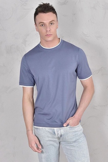 Футболка Brunello Cucinelli Premium layered-effect - Light Blue   