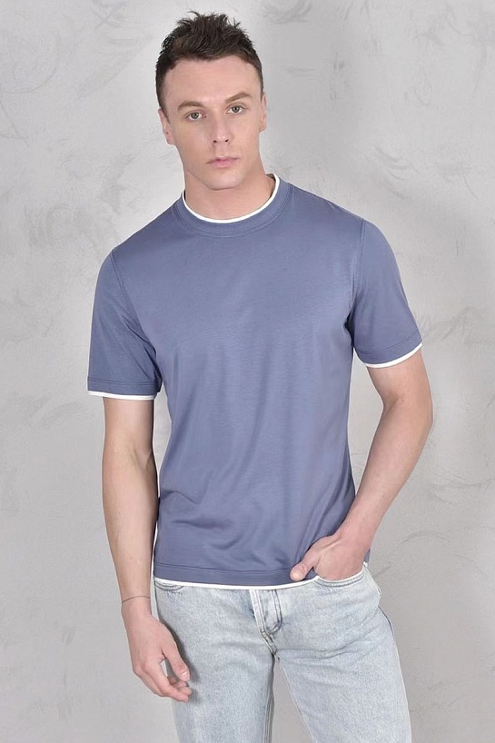 Футболка Brunello Cucinelli Premium layered-effect - Light Blue