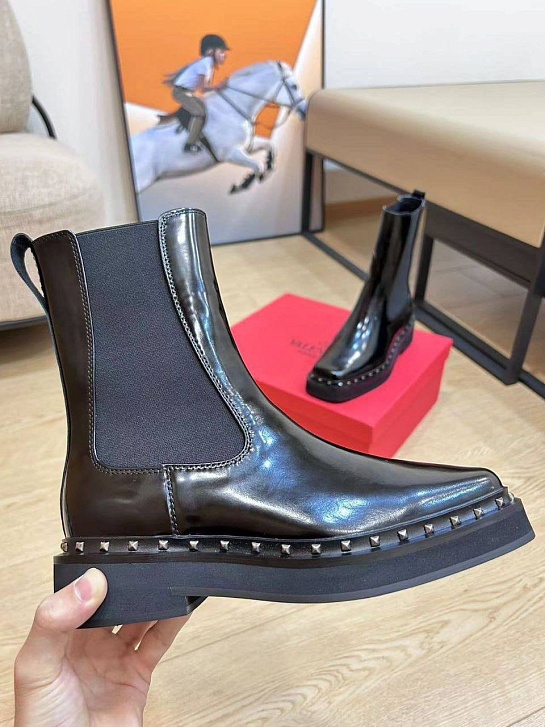 Женские кожаные сапоги Valentino premium