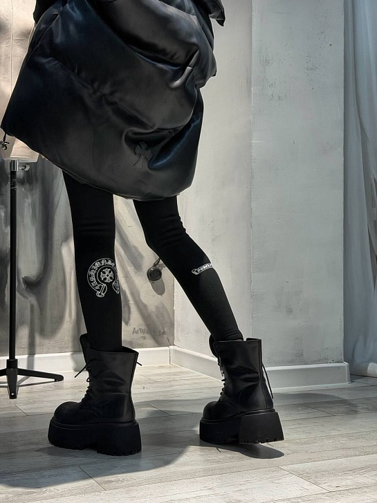 Женские утеплённые леггинсы Chrome Hearts premium