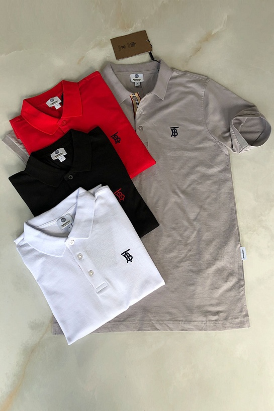 Мужское поло Burberry TB logo-embroidered - Red