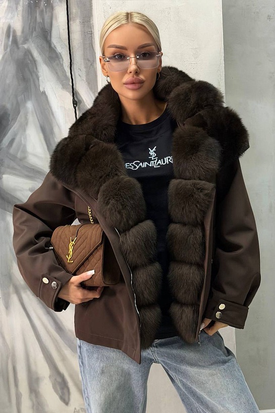 Женская парка с натуральным мехом Max Mara premium