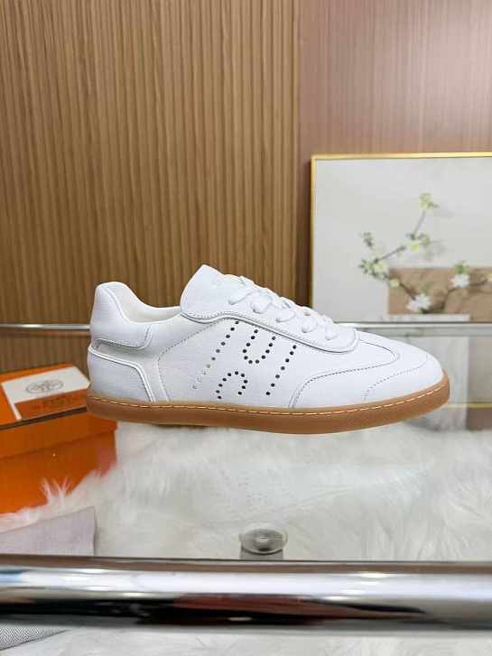 Женские кожаные кроссовки Hermes Match