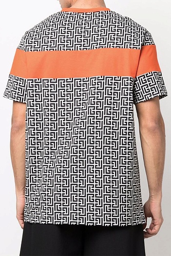 Мужская футболка Balmain monogram-print   