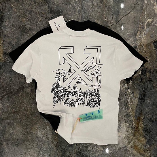 Белая оверсайз футболка Off-White St. Barths Arrows