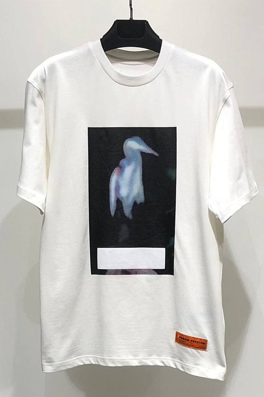Белая оверсайз футболка Heron Preston Blurry Heron
