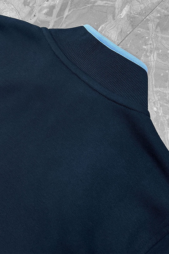 Тёмно-синяя кофта на молнии Hermes