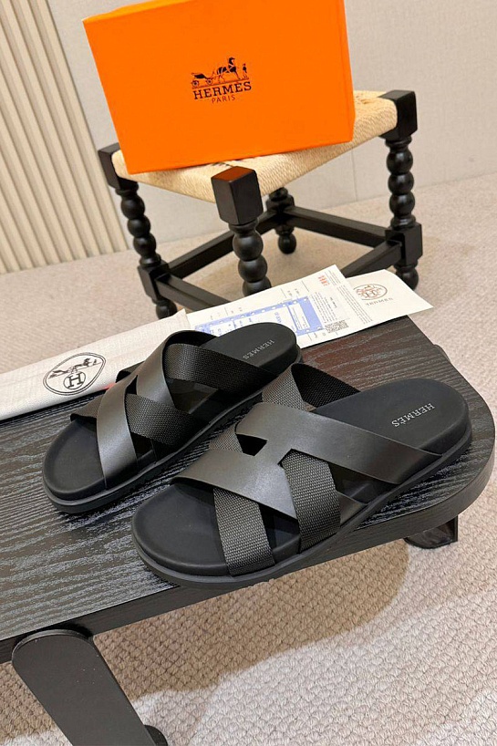 Кожаные шлёпанцы Hermes Kazimir 