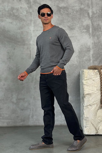 Мужской джемпер Hermes серого цвета   