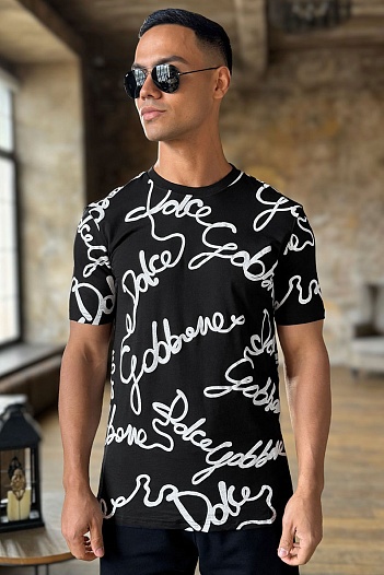 Мужская чёрная футболка Dolce&Gabbana   