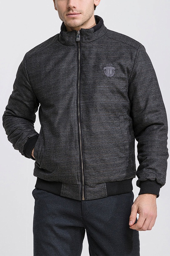 Мужская чёрная куртка Billionaire logo-embroidered